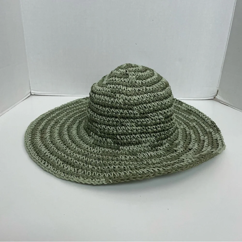 San Diego Hat Co. Hat Sun Travel Lightweight Packable Floppy Striped Olive Green
